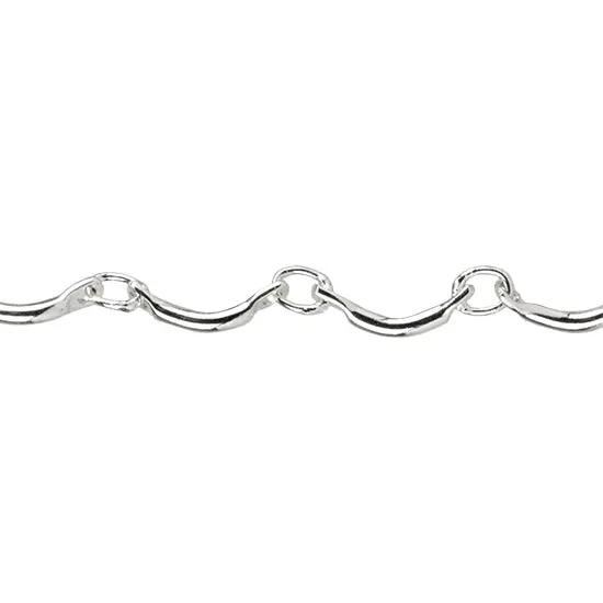 0.8Mm U-Shaped Bar Silver-Plated Chain – By The Foot 1