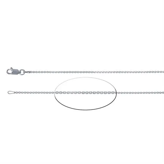 1.3Mm Beveled Oval Sterling Silver Chain – 16" With Lobster Clasp 1