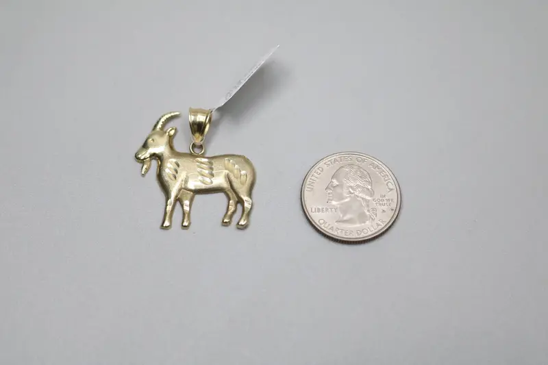 10K Yellow Gold Zodiac Goat Charm – Lightweight & Detailed 1