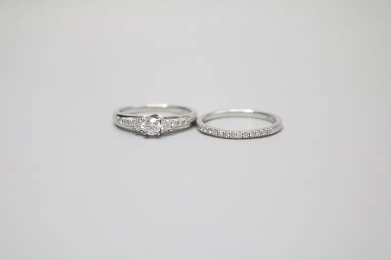 14K White Gold Diamond Engagement Ring Set — 0.72 Ctw, G-H Color, I1-Si1 Clarity, Size 8.5 1