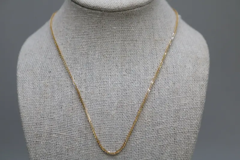 14K Yellow Gold Franco Chain Necklace — 18-Inch Classic Link Design 1