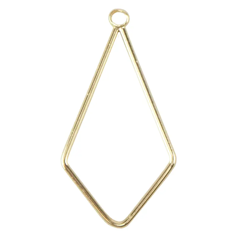 18K Gold-Plated Rhombus Brass Pendants – Geometric Charms (4 Pcs) 1