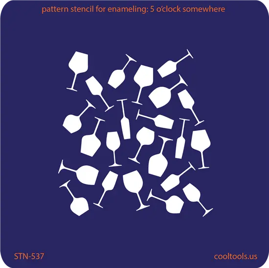 '5 O'Clock Somewhere' Themed Pattern Stencil For Enameling 1
