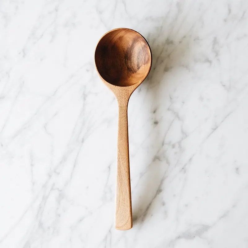 Acacia Wood Soup Ladle – Ergonomic Handle Design 1