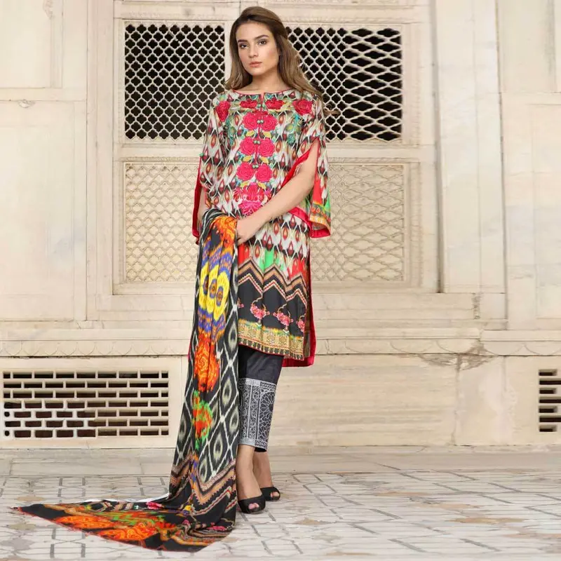Akssz Sachsa Linen Suit Bundle – Unstitched, Printed Design 1