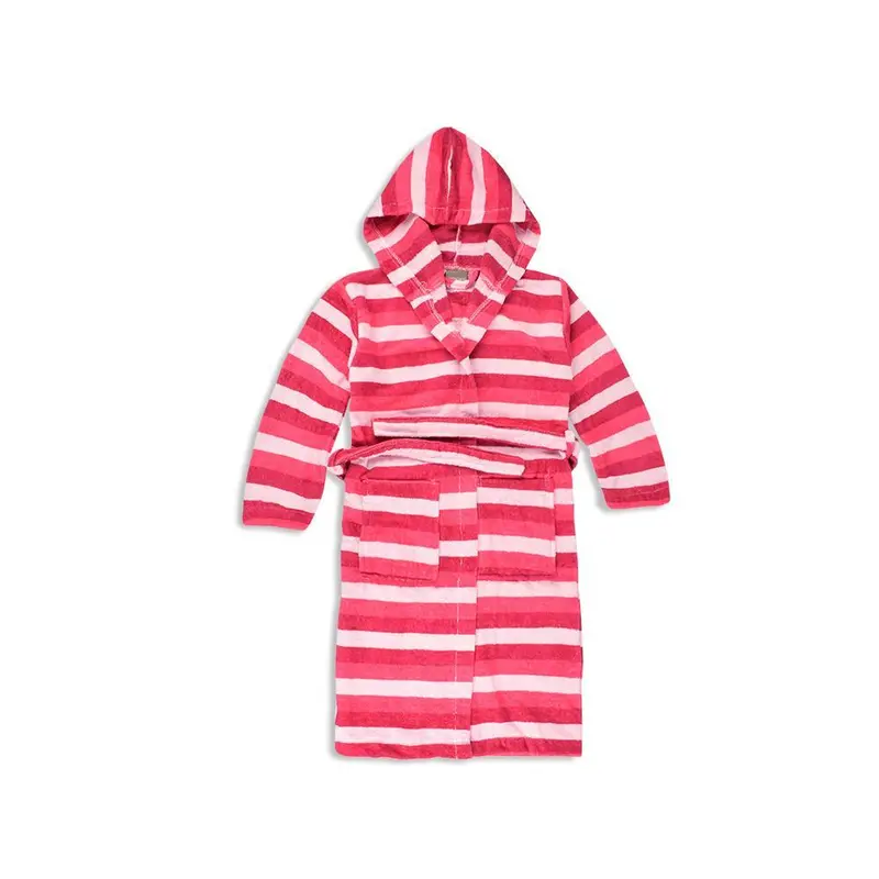 Alive Kids Laixi Striped Hooded Bathrobe – Absorbent Terry 1