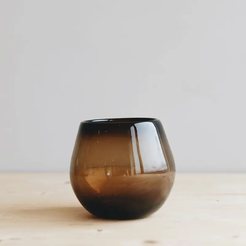 Amber Recycled Glass Short Beverage Pitcher 1