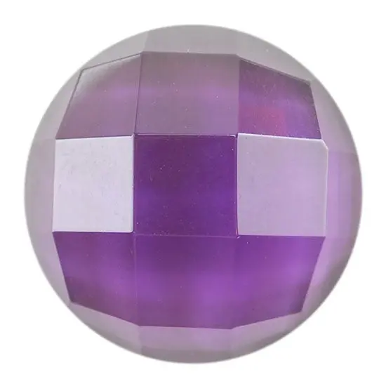 Amethyst-Colored Round Checkerboard Glass Cabochon 1