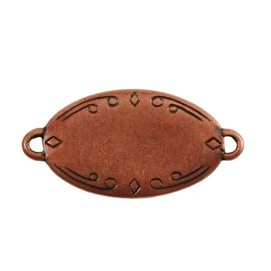 Antique Copper Oval Connector Plate – 28.5Mm × 17.5Mm, Decorative Link 1