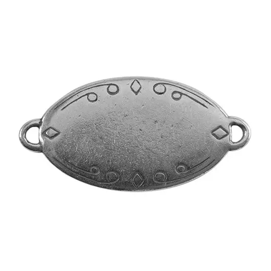 Antique Silver Oval Connector – 28.5 × 17.5Mm, Pack Of 2 1