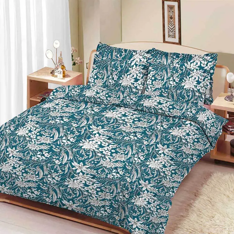 Arc Rauxel Floral Double Bed Sheet Set – Elegant Botanical Design 1
