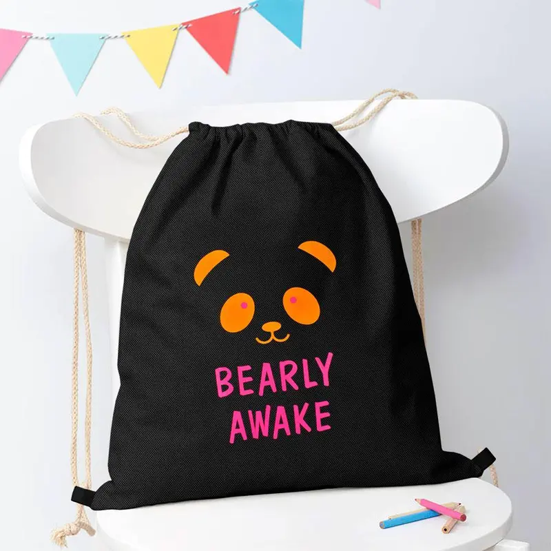 Bearly Awake Drawstring Duffle Bag – Vaslui Edition 1