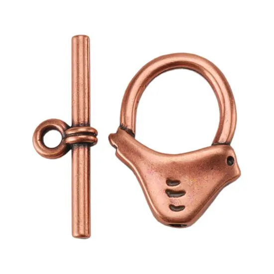 Bird-Design Toggle Copper Clasp – One Set 1