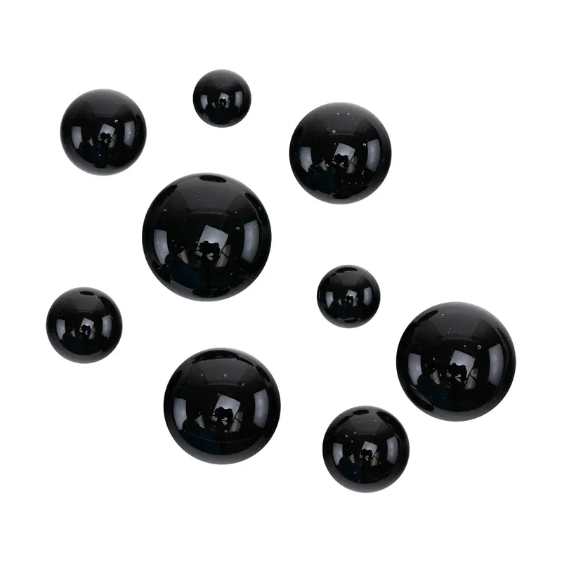 Black Colored Glass Round Cabochons – Matte Opaque Finish 1