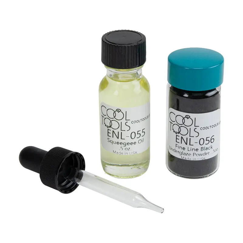 Black Fine-Line Underglaze Powder With Squeegee Oil Additive 1