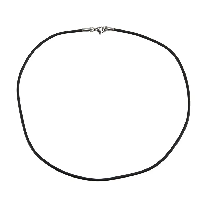 Black Rubber Cord Necklace – 16.5-Inch Stretchable Strand With Lobster Clasp (Pack Of 10) 1