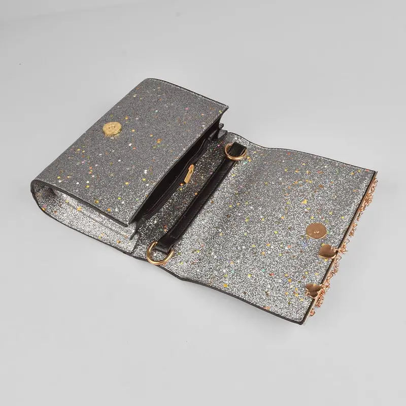 Botosani Glitter-Finished Pu Leather Evening Clutch Bag 2