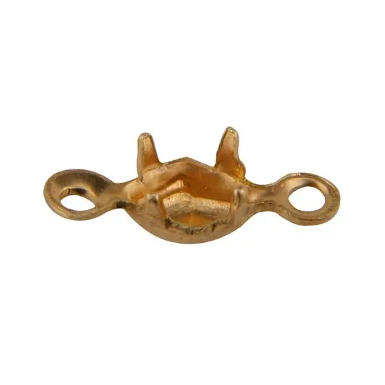 Brass Connector Finding With 4Mm Oval Or Marquise Setting (Pack Of 10) 1