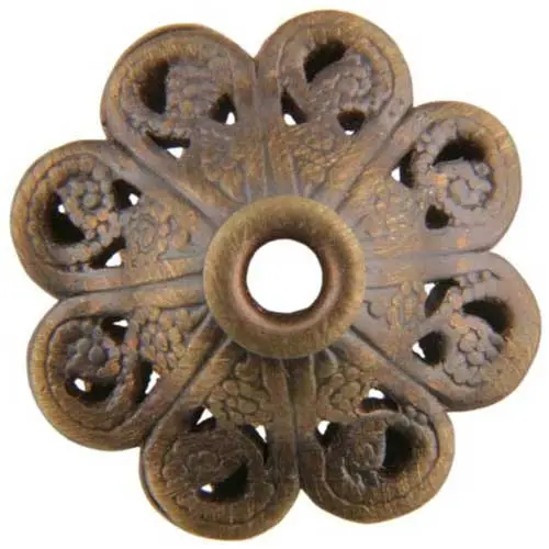 Brass Filigree Flower Bead - Handcrafted Stamped Jewelry Component 1