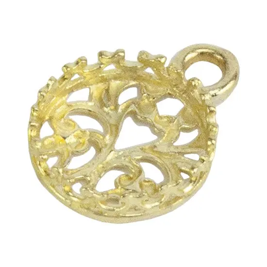 Brass Pendant Bezel – U-Gallery Filigree Back, Round 10Mm (1-Pack) 1