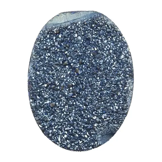 Brazilian Blue Druzy Cabochon – Premium Oval Cut, Sparkling Natural Surface 1