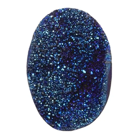 Brazilian Blue Druzy Cabochon – Smooth Oval Shape, One-Of-A-Kind Specimen 1
