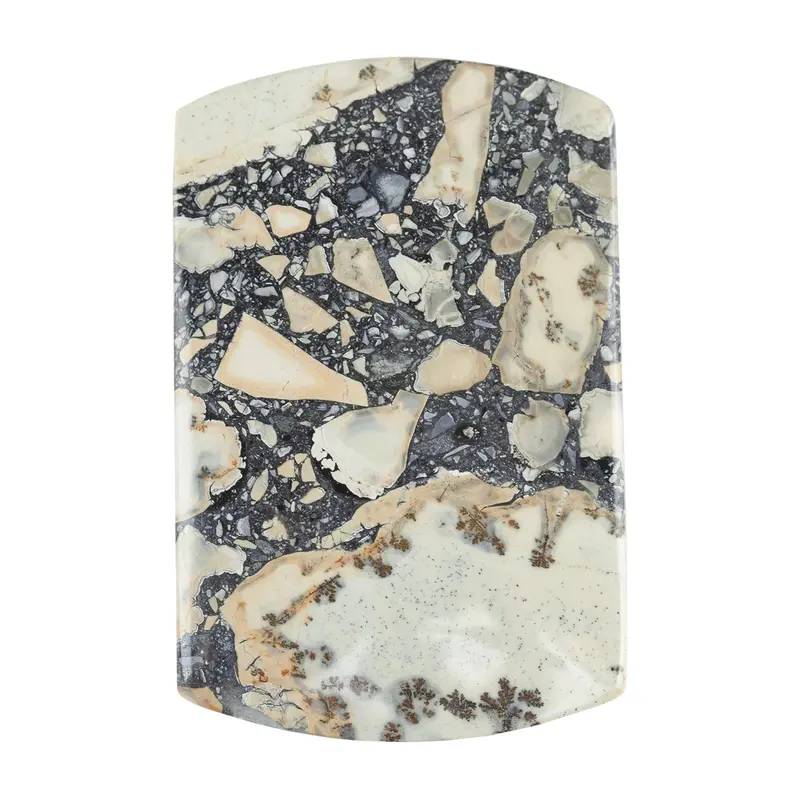 Brecciated Jasper Cabochon – 35Mm × 23Mm Textured Freeform Gemstone 1