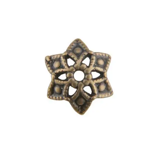 Bronze Snowflake Bead Cap (8.5Mm, Pack Of 2) 1