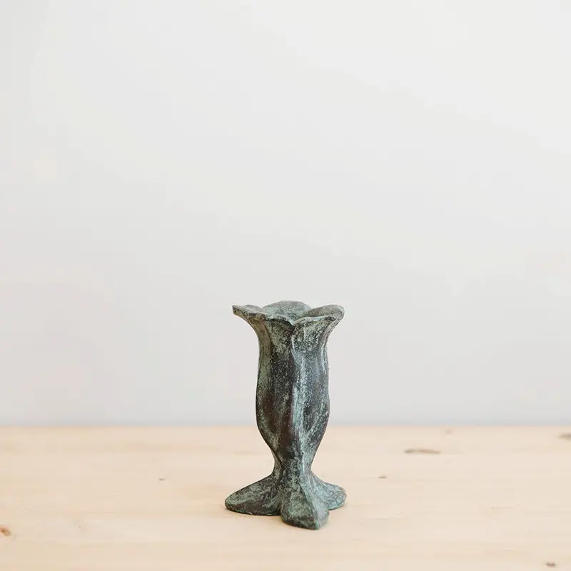 Campanula-Shaped Cast Bronze Candle Holder 1