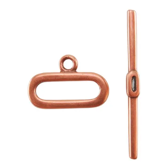 Capsule-Style Copper Toggle Clasp – Minimalist Jewelry Closure 1