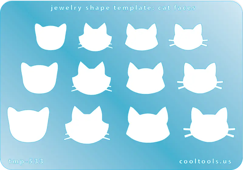 Cat Face Jewelry Template – Whimsical Feline Profile 1
