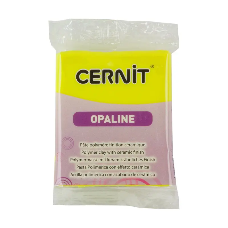 Cernit Opaline Primary Yellow Polymer Clay – 2 Oz (56G) Block 1