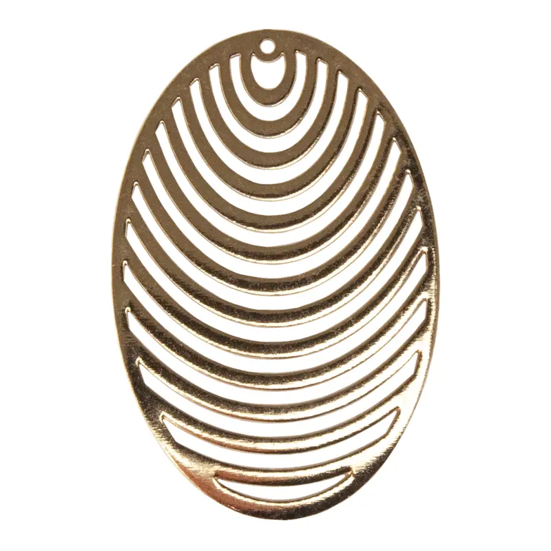 Classic Oval Brass Pendant Set – 4-Piece Pack 1