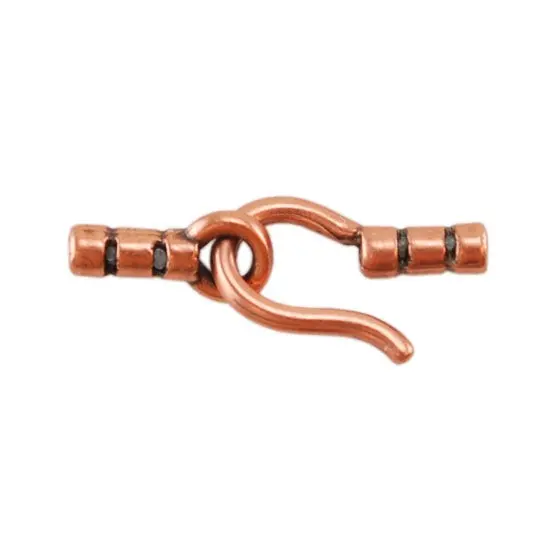 Copper Hook-And-Eye Clasp With Crimp Ends – 1Mm Thickness, One Set 1