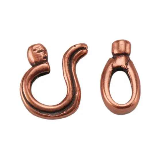 Crimp-End Hook-And-Eye Copper Clasp – One Set 1