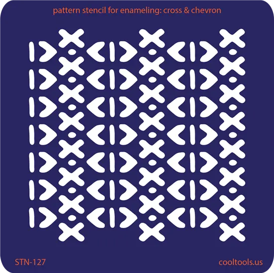 Cross And Chevron Pattern Stencil For Enameling 1