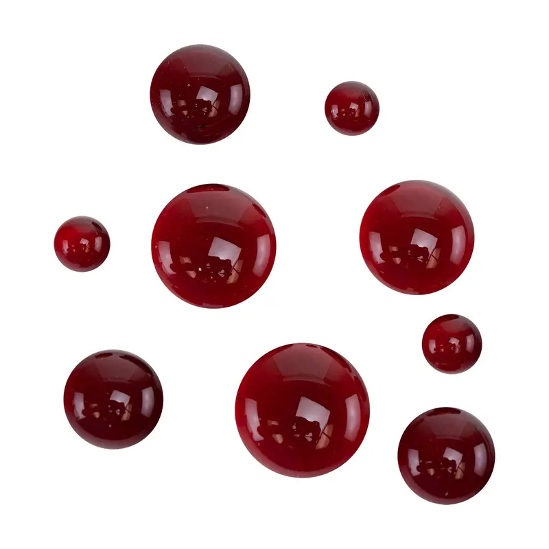 Dark Red Round Glass Cabochon – Handcrafted Jewelry Component 1