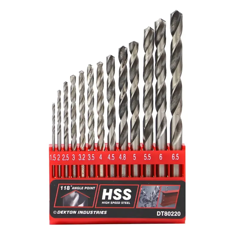 Dekton 13-Piece Hss Twist Drill Bit Set – 1.5 To 6.5 Mm, General Purpose 1