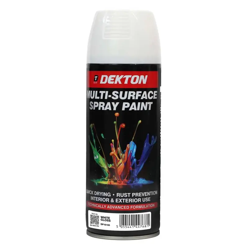 Dekton 400Ml White Gloss Spray Paint – High-Shine, Durable Finish 1