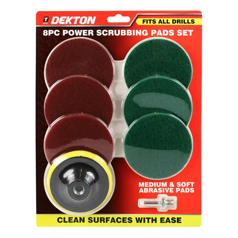 Dekton 8-Piece Power Scrubbing Pad Kit For Tough Surface Cleaning 1