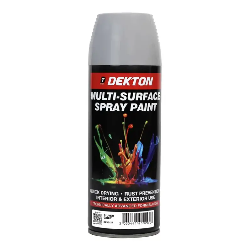 Dekton Silver Grey Spray Paint – 400Ml Metallic Finish 1