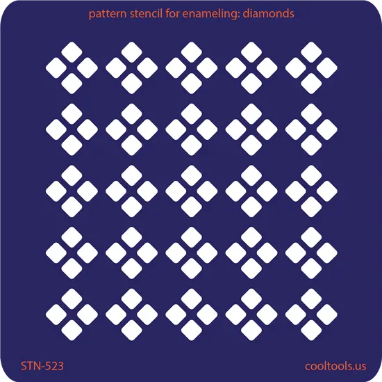 Diamond Grid Pattern Stencil For Enameling 1