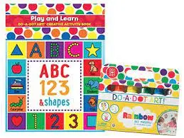 Do A Dot Art Rainbow Marker Set (6 Colors) + Abc & 123 Learning Activity Book 1