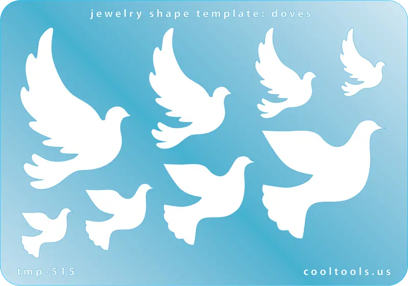 Dove Motif Jewelry Stencil For Precious Metal Clay 1
