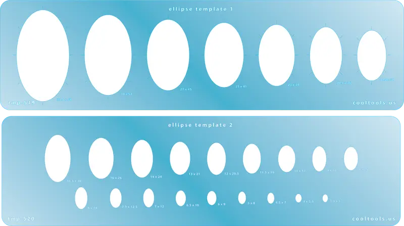 Dual Ellipse Jewelry Template – Complementary Oval Stencils 1
