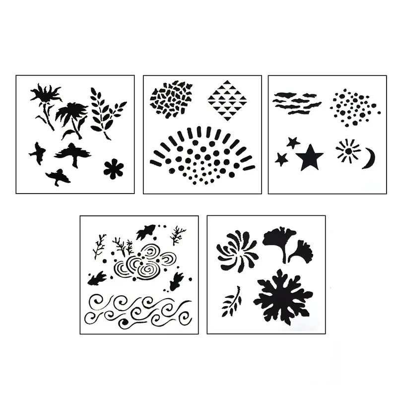 "Echoes" Enameling Stencil Set – 5-Piece Design Collection 1