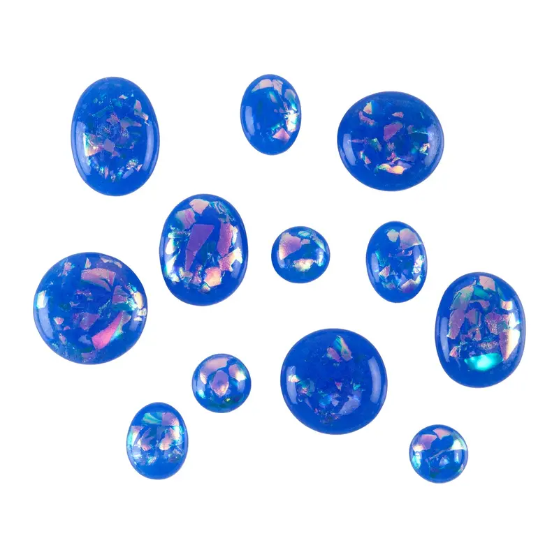 Egyptian Blue Opalescent Dichroic Cabochons 1
