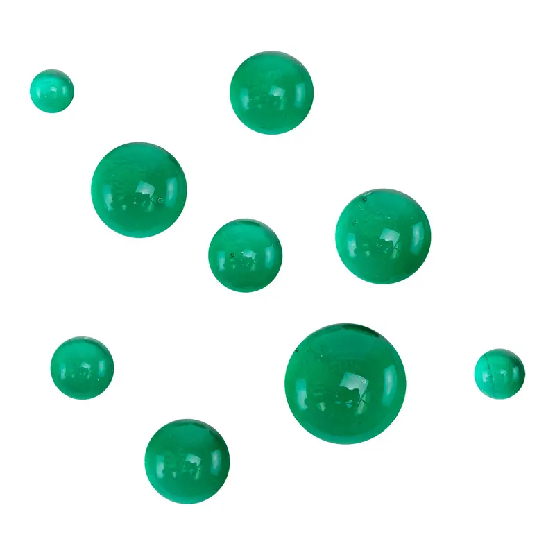 Emerald Green Colored Glass Round Cabochons – Rich Satin Hue 1