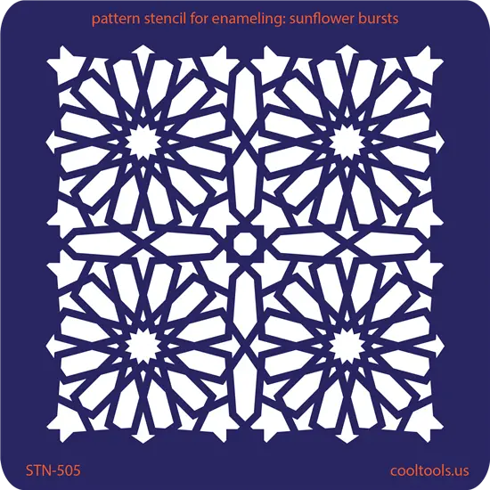 Enameling Stencil: Sunflower Burst Motif 1