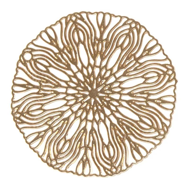 Etched Floral Brass Pendant Set – 4-Piece Artisan Collection 1